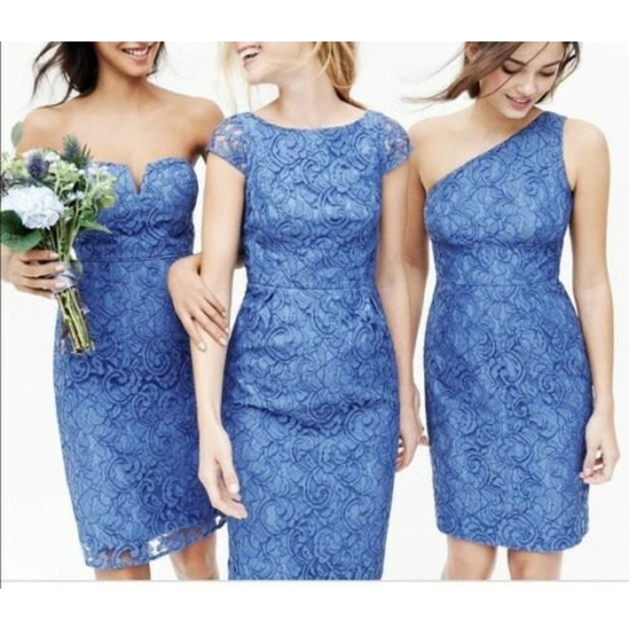 J.CREW Alexa Dress In leavers Lace Navy Size 2 Weddings & Parties Bridesmaid - Picture 2 of 12